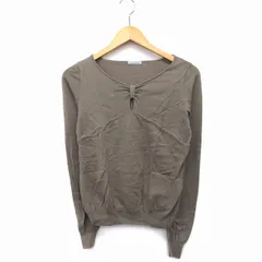 クローラ crolla カットソー 長袖 Vネック 無地 シンプル 絞り 切替リブ コットン 綿 グレージュ /HT15