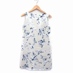 マーキュリーデュオ MERCURYDUO ワンピース Aライン ミニ 丸首 ノースリーブ 花 柄 F クリーム /HT1