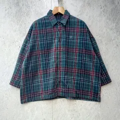 BEVERLY HILLS POLO CLUB ビバリーヒルズポロクラブ チェック シャツ ソフト起毛 オーバーサイズ レトロ グリーン Mサイズ ◎、〇◇