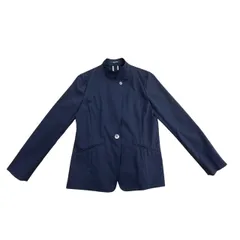 Aquascutum アクアスキュータム レディース ジャケット ネイビー 麻混 サイズ10のサムネイル