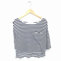 アーバンリサーチ URBAN RESEARCH カットソー Tシャツ ボーダー ボートネック 薄手 七分袖 FREE ホワイト ブラック 白 黒 /TT15