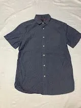 【2020s BANANA REPUBLIC】ドット 総柄シャツ M スリムフィット ネイビー