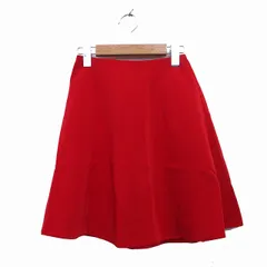 リエンダ rienda スカート フレア ミニ 無地 シンプル  F レッド 赤 /KT38