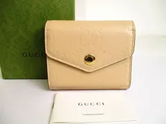 グッチ GUCCI GGエンブレム レザー 3つ折り 財布 コンパクト財布 メンズ レディース 【未使用保管品】