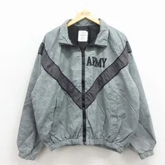 L/古着 長袖 ミリタリー ナイロン ジャケット メンズ 00年代 00s アーミー ARMY リフレクター ラグラン USA製 グレー 内側メッシュ【spe】 26mar16のサムネイル