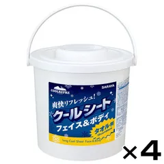 1箱4個入り サラヤ クールリフレ本体(80枚入り) クールシートロング フェイス＆ボディ用【メントール配合クールシート/熱中症予防/猛暑対策/汗や汚れをふき取る】のサムネイル