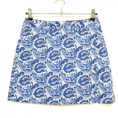 【超美品】アディダス スカート ブルー×ネイビー ペイズリー柄 ストレッチ レディース M/M ゴルフウェア adidas