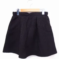 ジルバイジルスチュアート JILL by JILLSTUART スカート 総柄 フレア ミニ ウール混 S ブラック 黒 /FT27