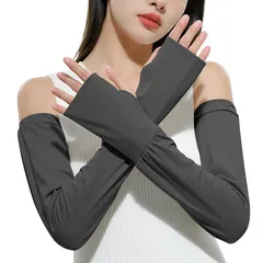 【新品】 [EAXGO] 【着けた瞬間UVケア】アームカバー レディース 冷感 【美容皮膚科医監修・UPF50+認証取得・サイズ調整可能】アームスリーブ 腕カバー UVカット 日焼け対策 紫外線対策 通気性 吸汗速乾 軽量 おしゃれ 指穴付き (ダークグレ 1