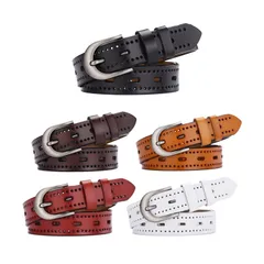 【新着商品】本革 ベルト レディース レザーベルト フリーサイズ 革 レザー ダークブラウン キャメル ブラック レッド ホワイト サイズ調整 できる