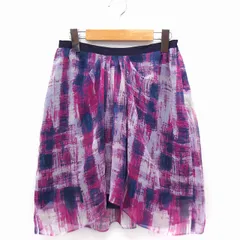 スピック＆スパン ノーブル Spick&Span Noble スカート 総柄 ギャザー ひざ丈 36 ピンク ネイビー 紺 /FT46