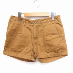 ローリーズファーム LOWRYS FARM パンツ ショート ロールアップ 無地 コットン 綿 M キャメル 茶 /FT19
