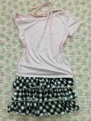 ラブリー いちごミルク セット もり y2k ギャル ファンキー 日本 ヴィンテージ ヴィンテージ レース