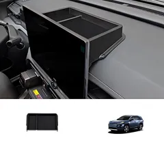 トヨタ RAV4 2026年式 中央ディスプレイ背面収納ボックス 収納トレイ 小物入れ 整理ボックス ABS製 12.9インチナビ ブラック 車種専用 貼り付け式 3Mテープ装着 簡単取付 内装収納 整理整頓 すっきり 収納力向上 見た目すっきり 保護用 1点