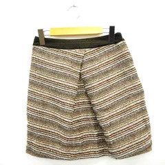 ガリャルダガランテ GALLARDAGALANTE スカート ボトムス 台形 総柄 ひざ丈 ウール混 1 ブラウン グレー 茶 灰 /MT3