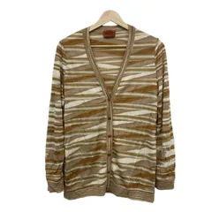 MISSONI(ミッソーニ) カーディガン サイズ46 L レディース美品  - ブラウン×アイボリー×ダークブラウン 長袖/ニット