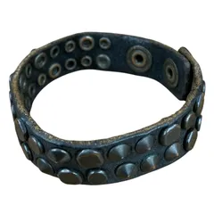 180053 DIESEL ディーゼル ブレスレット ヴィンテージ風 ブラック レザー メンズ