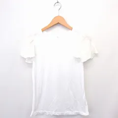 Tシャツ カットソー フレアスリーブ 丸首 半袖 M ホワイト 白 /FT19