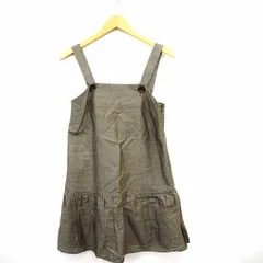 アナトリエ ANATELIER ワンピース 総柄 シンプル スクエアネック ミニ ショート 袖なし ノースリーブ コットン 綿 38 ブラウン 茶 /MT20