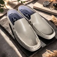 【完全防水】軽量レザーローファー 快適フィット＆滑りにくい 人気　売れ筋　在庫限りのサムネイル