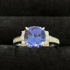 victorianbox サファイア ダイヤモンド プラチナリング 7号 - メルカリ