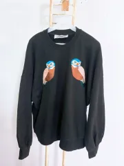 ヴィンテージ(フリーサイズ)LUCKY CHOUETTE レディース ビックロゴ ルーズフィット スウェット