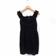 ブリス bliss ワンピース ドット シャーリング ノースリーブ ひざ丈 ブラック 黒 /FT11