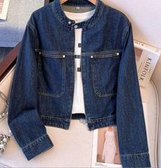 美品✨ HIROKO BIS ノーカラー デニムジャケット - メルカリ
