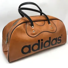 4075 【70s】adidas アディダス ヴィンテージ レザー ボストンバッグ ハンドバッグ トラベルバッグ ブラウン 希少