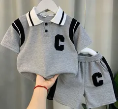 子供服 男の子 夏服 セットアップ 半袖POLOシャツ + ショートパンツ 2点セット 涼しい スポーツ風 おしゃれ 90-130cm