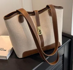 トートバッグ レディース 大容量 通勤 通学 A4収納 キャンバス×レザー調 シンプル おしゃれ マザーズバッグ 肩掛け可能 カジュアル コーデ