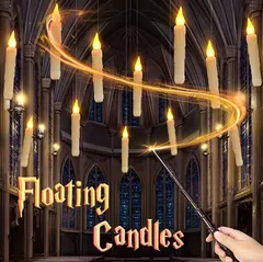 Boono フローティングキャンドル 魔法の杖 ハロウィン インテリア 杖でオンオフ 12本のキャンドル (ホワイト)