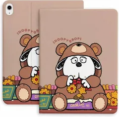 【iPad 9世代/10世代/11世代/Air4/Air5/Proに適応】スヌーピー アイパッドケース カバー ペン収納付き ペンシル収納 TPU オートスリープ 全面保護 スタンド機能 かわいい (スヌーピーE, iPad 11世代・11inch)
