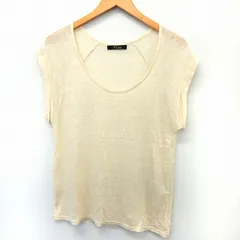 ロッソ ROSSO アーバンリサーチ ニット セーター カットソー 半袖 Uネック 透け感 無地 シンプル FREE アイボリー /ST14