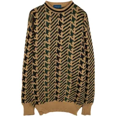 古着 80~90年代 タウンクラフト TOWN CRAFT 総柄 千鳥格子柄 ニットセーター メンズL相当 ヴィンテージ/eaa607529のサムネイル