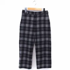 ジーナシス JEANASIS パンツ チェック クロップド ウール混 S グレー /FT32