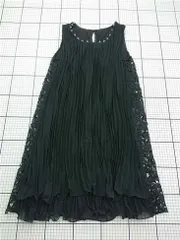 ◇ Θ BouJeloud ブージュルード レース切替プリーツワンピース ブラック系 レディース E  【1603090023165】