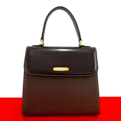 極 美品 Burberrys バーバリーズ ロゴ 金具 ノバチェック レザー パテントレザー 本革 ハンドバッグ トートバッグ ブラウン i2146