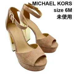 ◇ 未使用 マイケルコース MICHAEL KORS  チャンキーヒールサンダル ポーター アンクルストラップ ベージュ スウェード 6M 約23.0cm 6V412のサムネイル