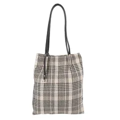 ☆ ブラック ☆ cooco チェック柄ツマミハンドルフラットトートバッグ coocoトートバッグ クーコ バッグ トート A4 縦 チェック柄 肩掛けバッグ 肩掛けカバン レディース 手提げバッグ バック レディースバッグ 鞄 かばん カバン 縦型 軽量のサムネイル
