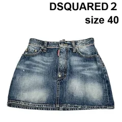 ◇ ディースクエアード DSQUARED２ デニムミニスカート ウォッシュ・ダメージ加工 ネイビー コットン 40 Mサイズ 9号 レディース S6D246のサムネイル