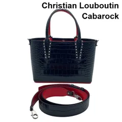 ● 美品 クリスチャンルブタン Louboutin カバロック ミニ ハンドバッグ ショルダー 2WAY スタッズ クロコ型押し レザー レディース 6D194のサムネイル