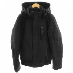 ナショナル ジオグラフィック NATIONAL GEOGRAPHIC ダウンジャケット フード付き ジップアップ L 黒 ブラック /☆G