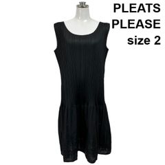 PLEATS PLEASE✨ノースリーブワンピース チュニック 黒 サイズ3 - メルカリ
