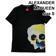 □ アレキサンダーマックイーン ALEXANDER McQUEEN Tシャツ 半袖 スカル柄プリント 黒 コットン100％ S S～M 7号～9号 レディース S6D273のサムネイル