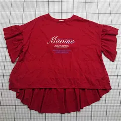 ◇ Θ アクシーズファム axes femme フリルスリーブロゴカットソー レッド系 レディース E  【1603090023721】