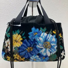 1830　FEILER フェイラー　デイジーロンド　ハンドバッグ　トートバッグ　サブバッグ　ブラック　黒　花柄　レディース　シュニール織り　小さめ　ミニ　巾着