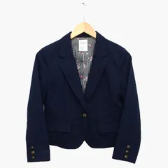 ページボーイ PAGE BOY テーラード ジャケット シングル 無地 ストライプ 花 柄 S ネイビー 紺 /HT22