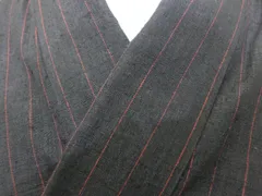 P42337　本場　結城紬　単衣　結印　ｃ