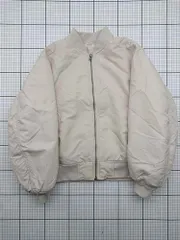 ◇ ⊇ ユニクロ UNIQLO MA-1 ブルゾン ベージュ系 Lサイズ メンズ E  【1603090028849】